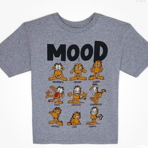 Orange and White Short Sleeve Tee with Garfield Graphic